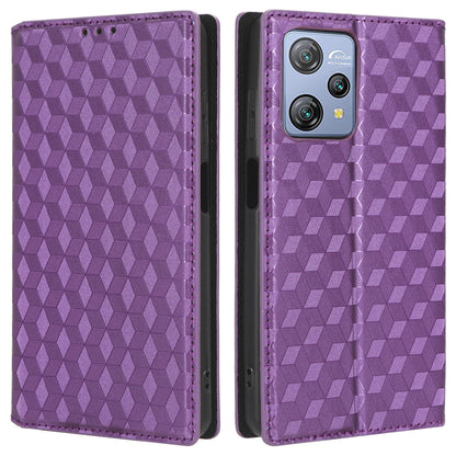 Phone Case for Blackview A53 / A53 Pro Stand Wallet PU Leather Rhombus Imprinted Anti-drop Cover