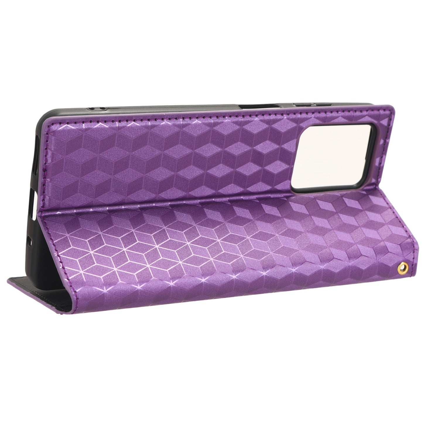 Phone Case for Blackview A53 / A53 Pro Stand Wallet PU Leather Rhombus Imprinted Anti-drop Cover