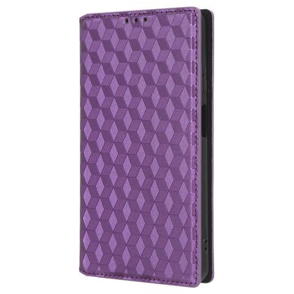 Phone Case for Blackview A53 / A53 Pro Stand Wallet PU Leather Rhombus Imprinted Anti-drop Cover