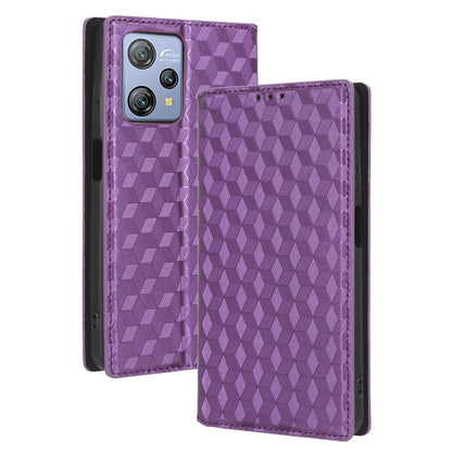 Phone Case for Blackview A53 / A53 Pro Stand Wallet PU Leather Rhombus Imprinted Anti-drop Cover