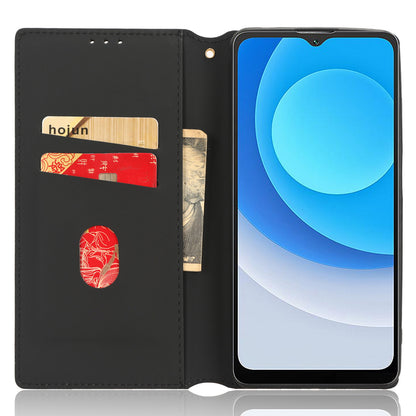 Phone Case for Blackview A53 / A53 Pro Stand Wallet PU Leather Rhombus Imprinted Anti-drop Cover