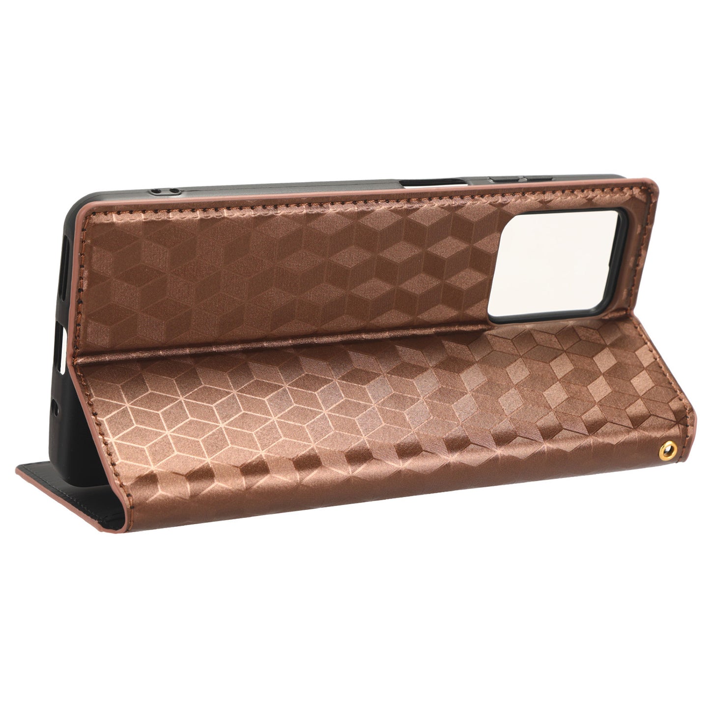 Phone Case for Blackview A53 / A53 Pro Stand Wallet PU Leather Rhombus Imprinted Anti-drop Cover