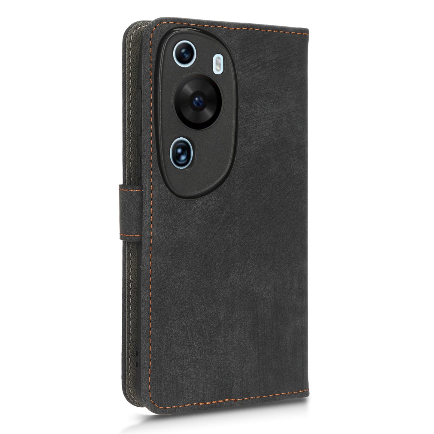 PU Leather Wallet Cover for Huawei P60 Art , RFID Blocking Phone Stand Case with Strap