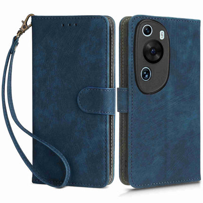 PU Leather Wallet Cover for Huawei P60 Art , RFID Blocking Phone Stand Case with Strap