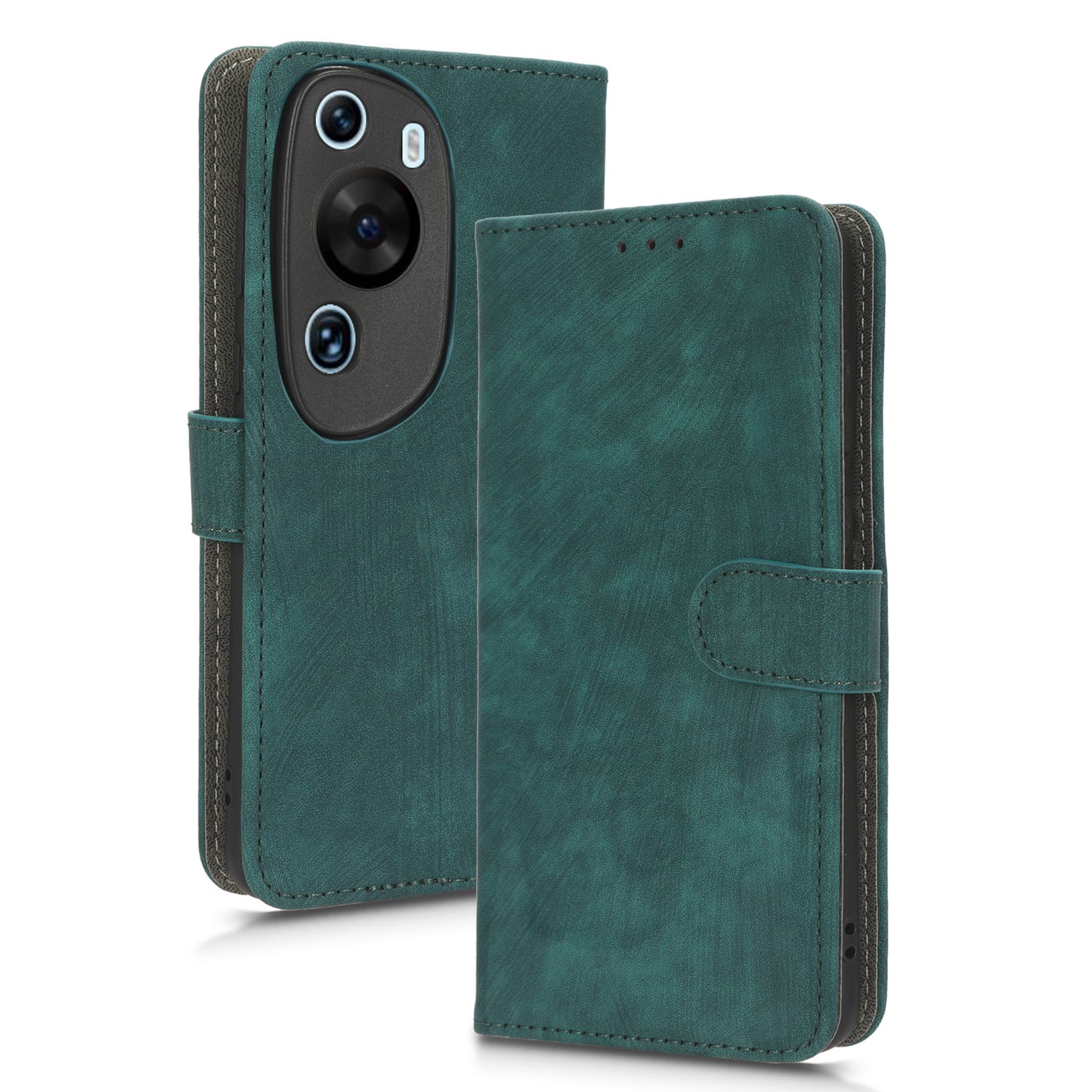 PU Leather Wallet Cover for Huawei P60 Art , RFID Blocking Phone Stand Case with Strap