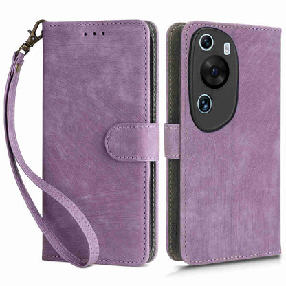 PU Leather Wallet Cover for Huawei P60 Art , RFID Blocking Phone Stand Case with Strap