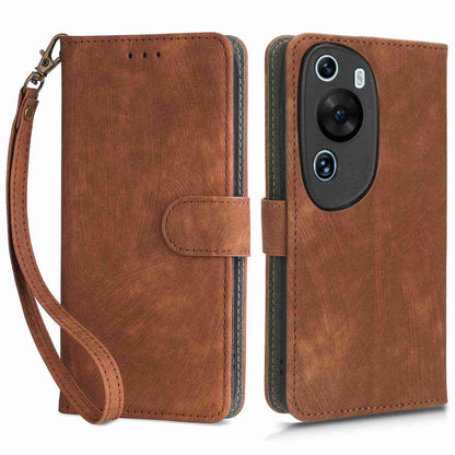 PU Leather Wallet Cover for Huawei P60 Art , RFID Blocking Phone Stand Case with Strap