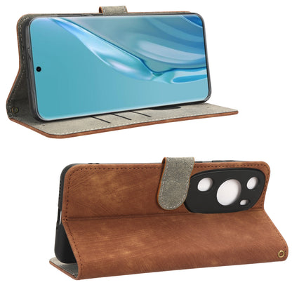 PU Leather Wallet Cover for Huawei P60 Art , RFID Blocking Phone Stand Case with Strap