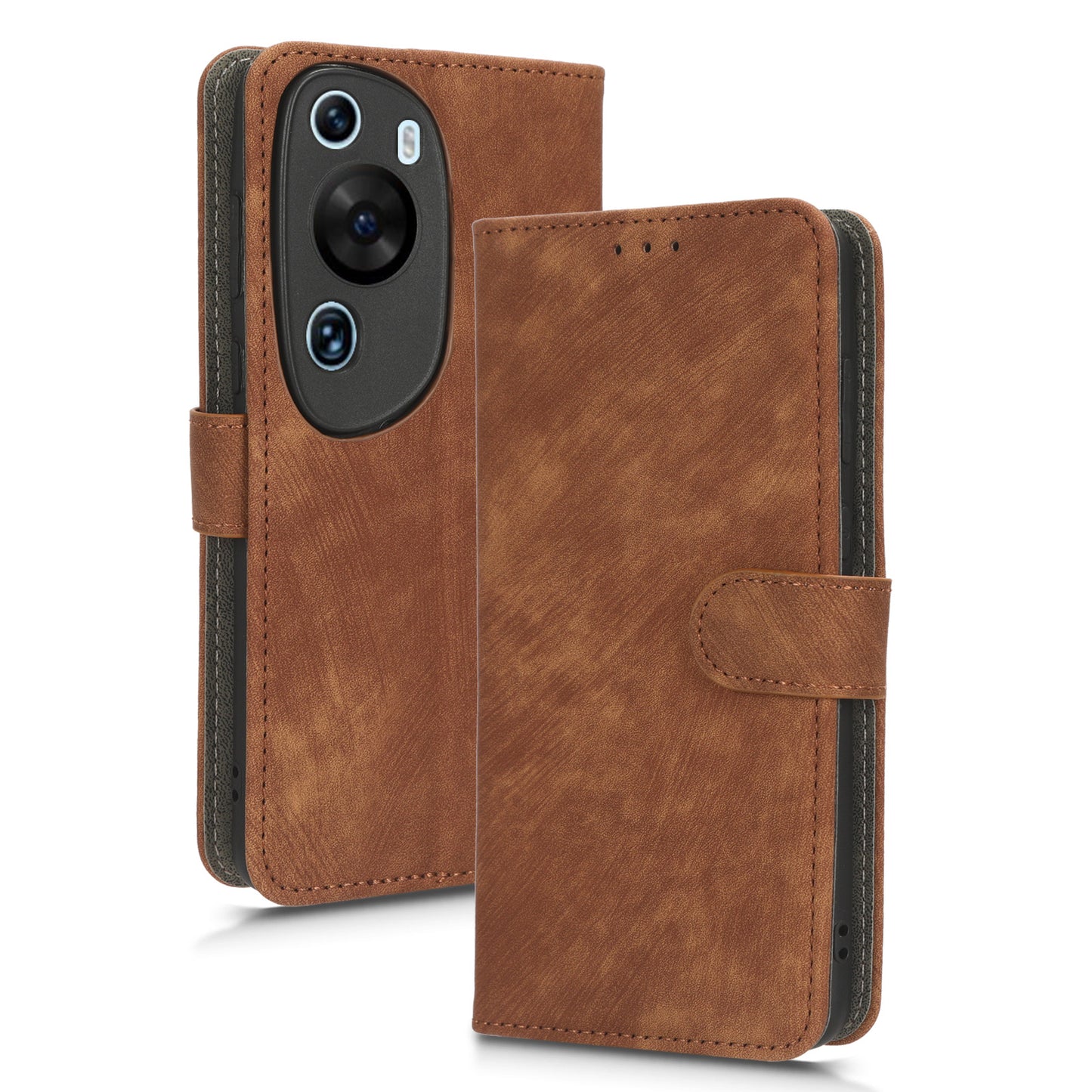 PU Leather Wallet Cover for Huawei P60 Art , RFID Blocking Phone Stand Case with Strap