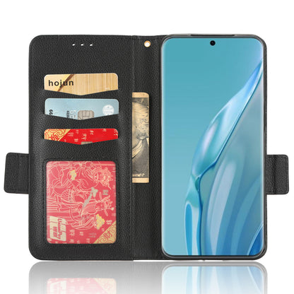 Litchi Texture Leather Case for Huawei P60 Art Scratch Proof Stand Phone Wallet Cover