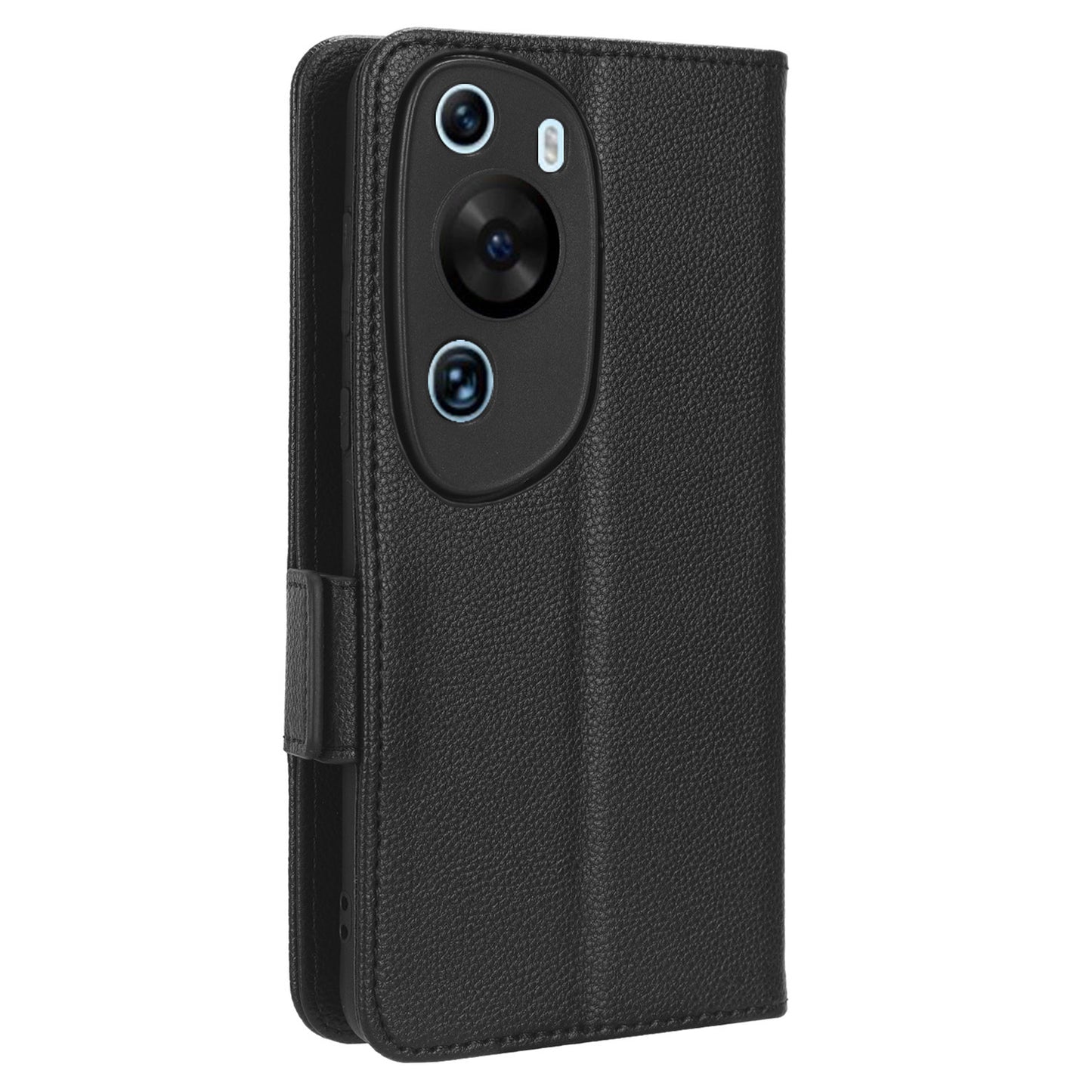 Litchi Texture Leather Case for Huawei P60 Art Scratch Proof Stand Phone Wallet Cover