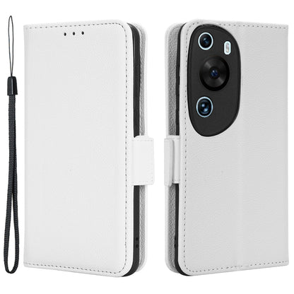 Litchi Texture Leather Case for Huawei P60 Art Scratch Proof Stand Phone Wallet Cover