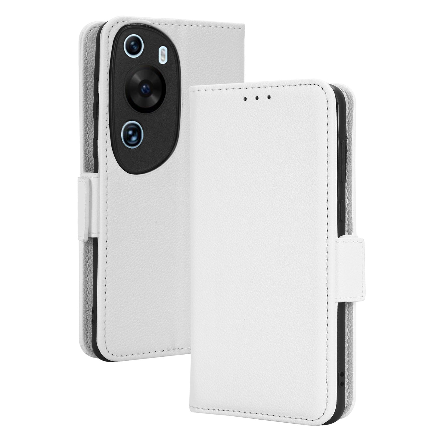 Litchi Texture Leather Case for Huawei P60 Art Scratch Proof Stand Phone Wallet Cover