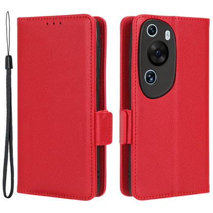 Litchi Texture Leather Case for Huawei P60 Art Scratch Proof Stand Phone Wallet Cover