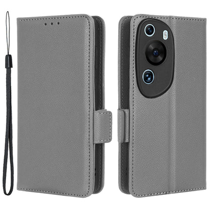Litchi Texture Leather Case for Huawei P60 Art Scratch Proof Stand Phone Wallet Cover