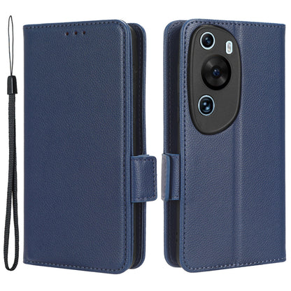 Litchi Texture Leather Case for Huawei P60 Art Scratch Proof Stand Phone Wallet Cover