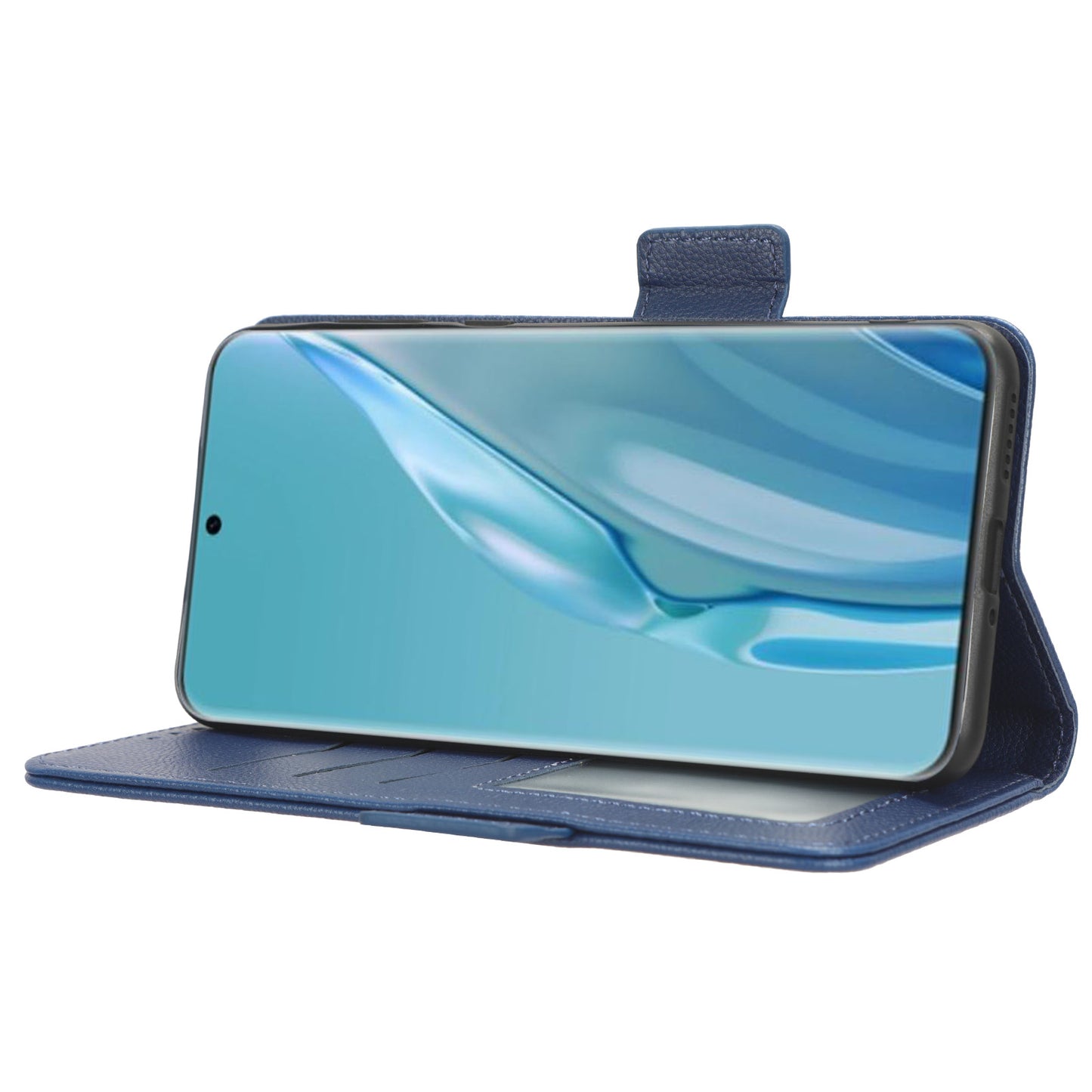 Litchi Texture Leather Case for Huawei P60 Art Scratch Proof Stand Phone Wallet Cover