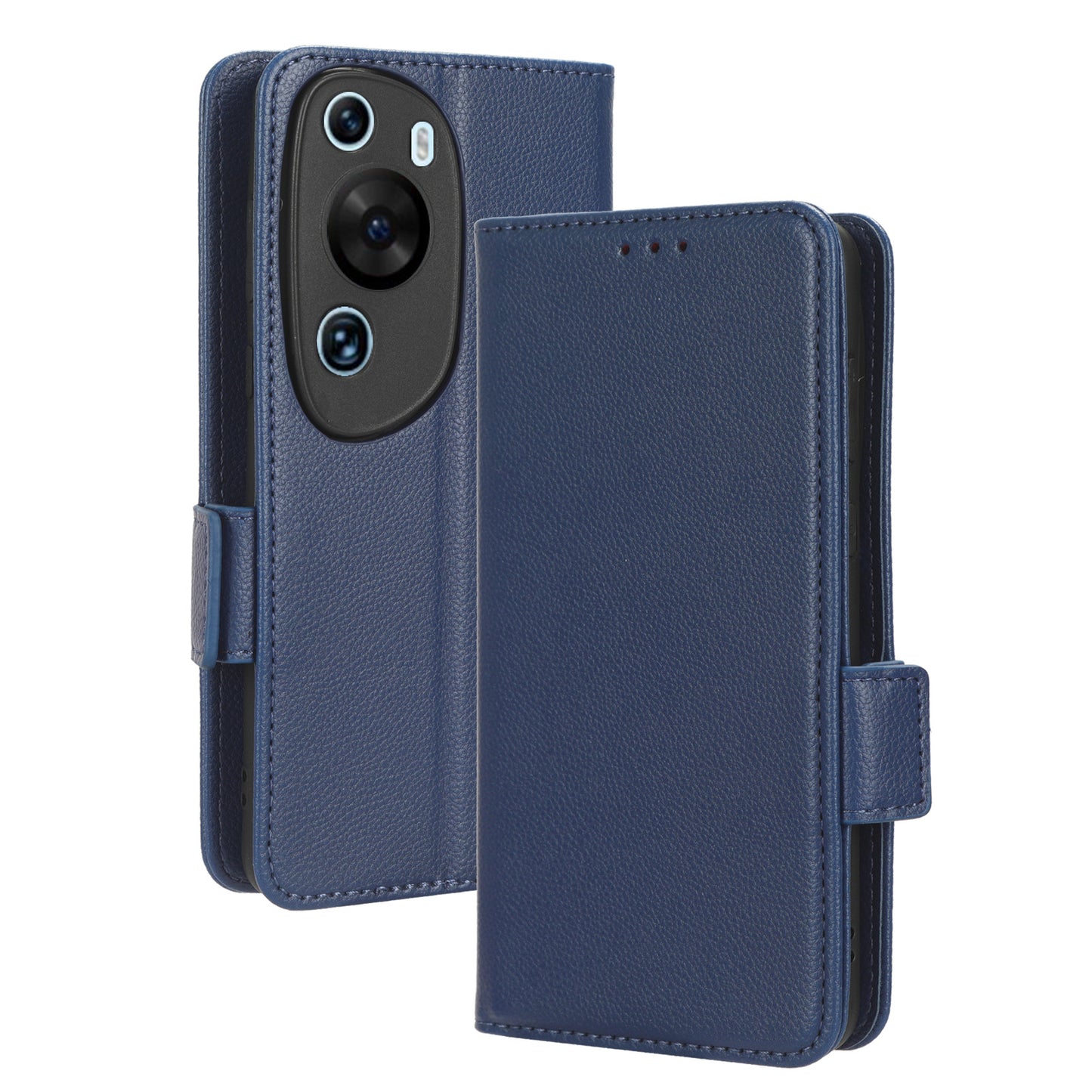 Litchi Texture Leather Case for Huawei P60 Art Scratch Proof Stand Phone Wallet Cover