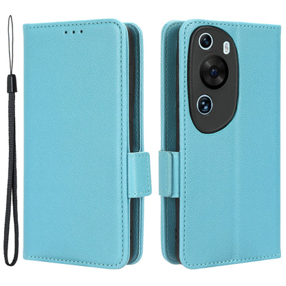 Litchi Texture Leather Case for Huawei P60 Art Scratch Proof Stand Phone Wallet Cover