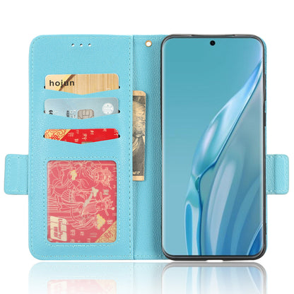 Litchi Texture Leather Case for Huawei P60 Art Scratch Proof Stand Phone Wallet Cover