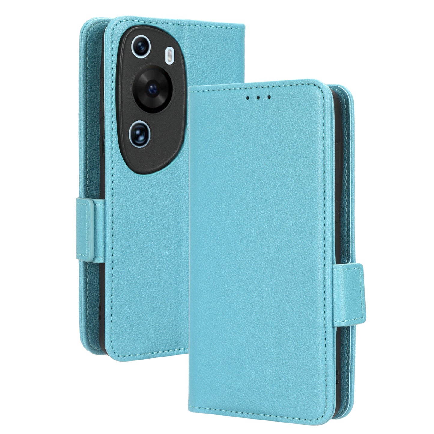 Litchi Texture Leather Case for Huawei P60 Art Scratch Proof Stand Phone Wallet Cover