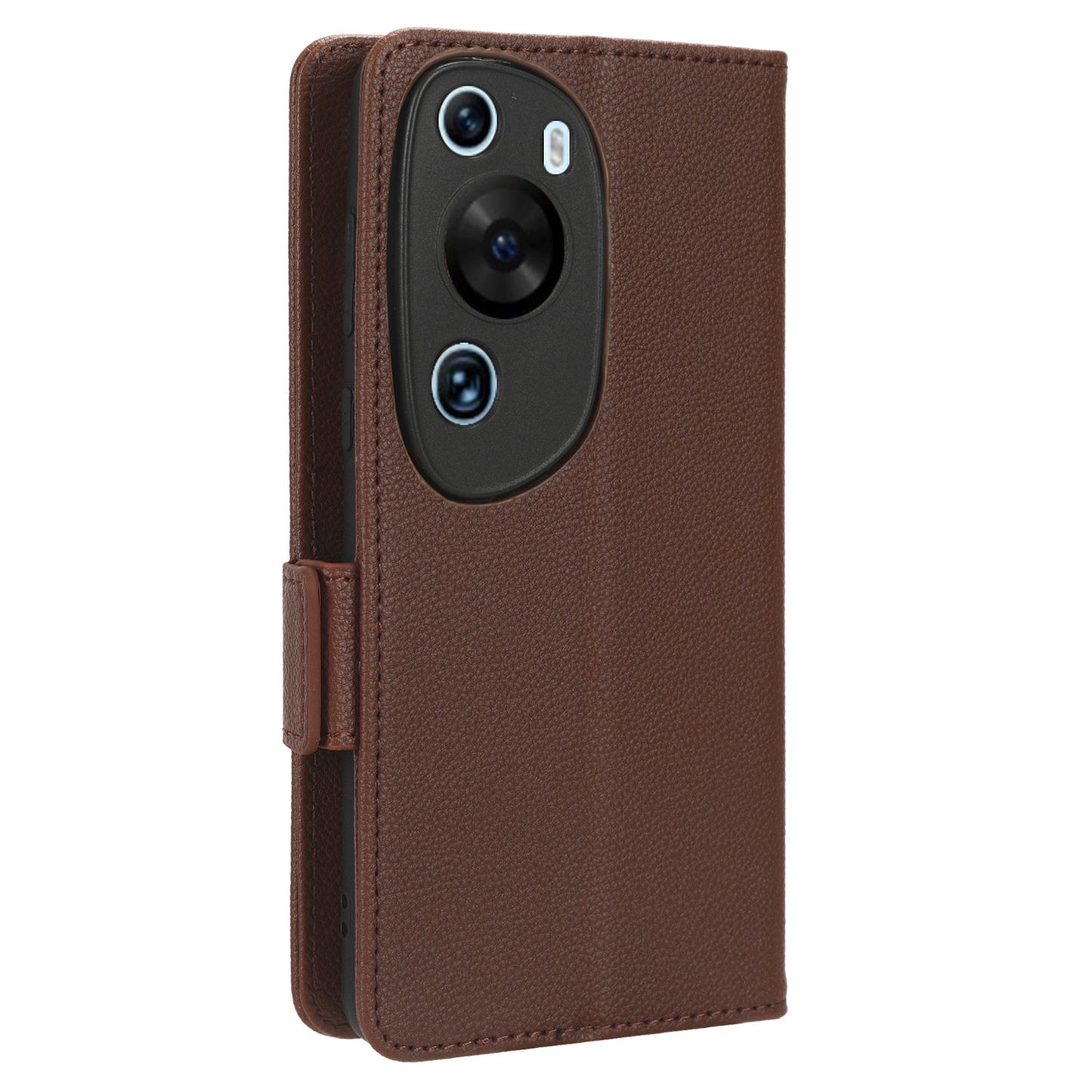 Litchi Texture Leather Case for Huawei P60 Art Scratch Proof Stand Phone Wallet Cover