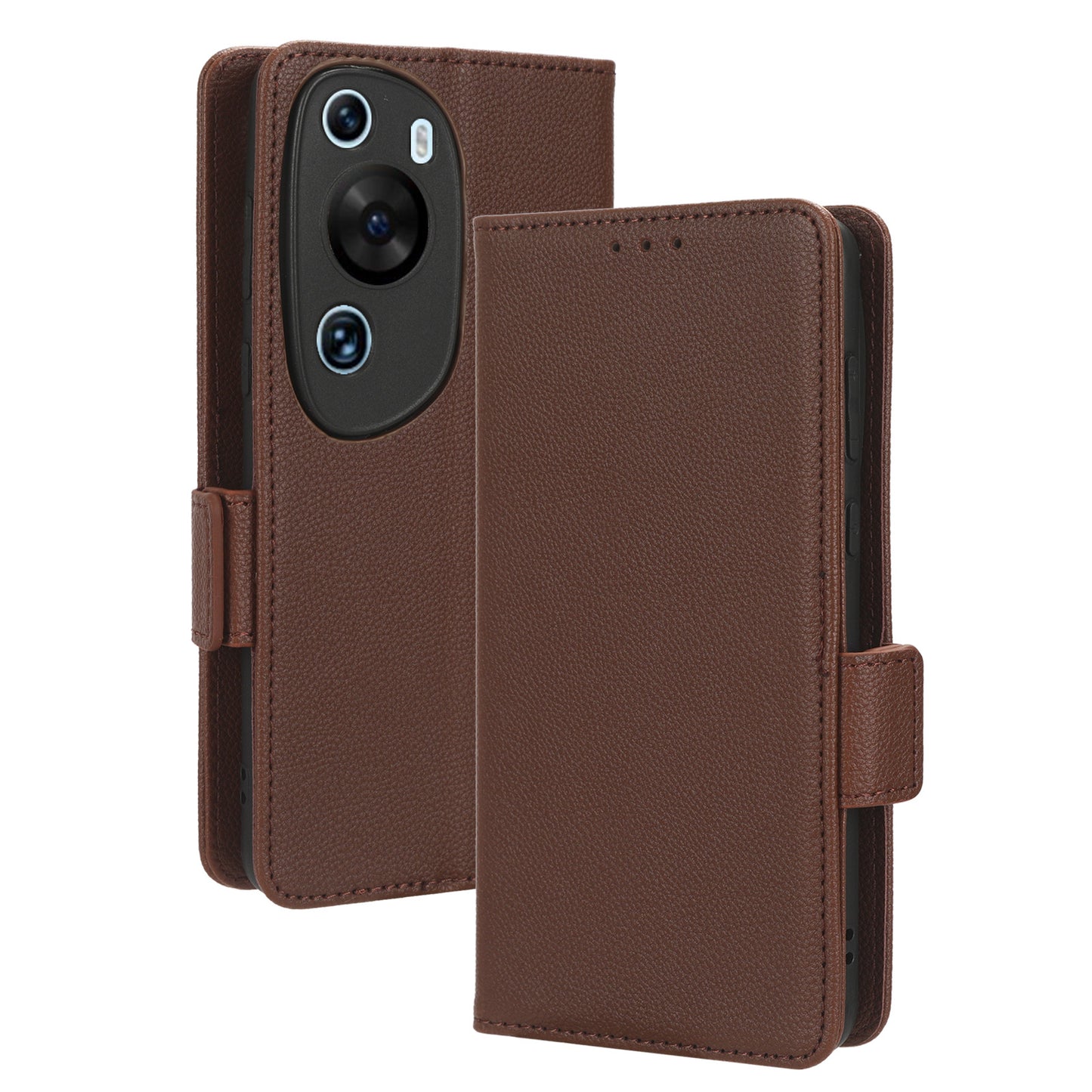 Litchi Texture Leather Case for Huawei P60 Art Scratch Proof Stand Phone Wallet Cover