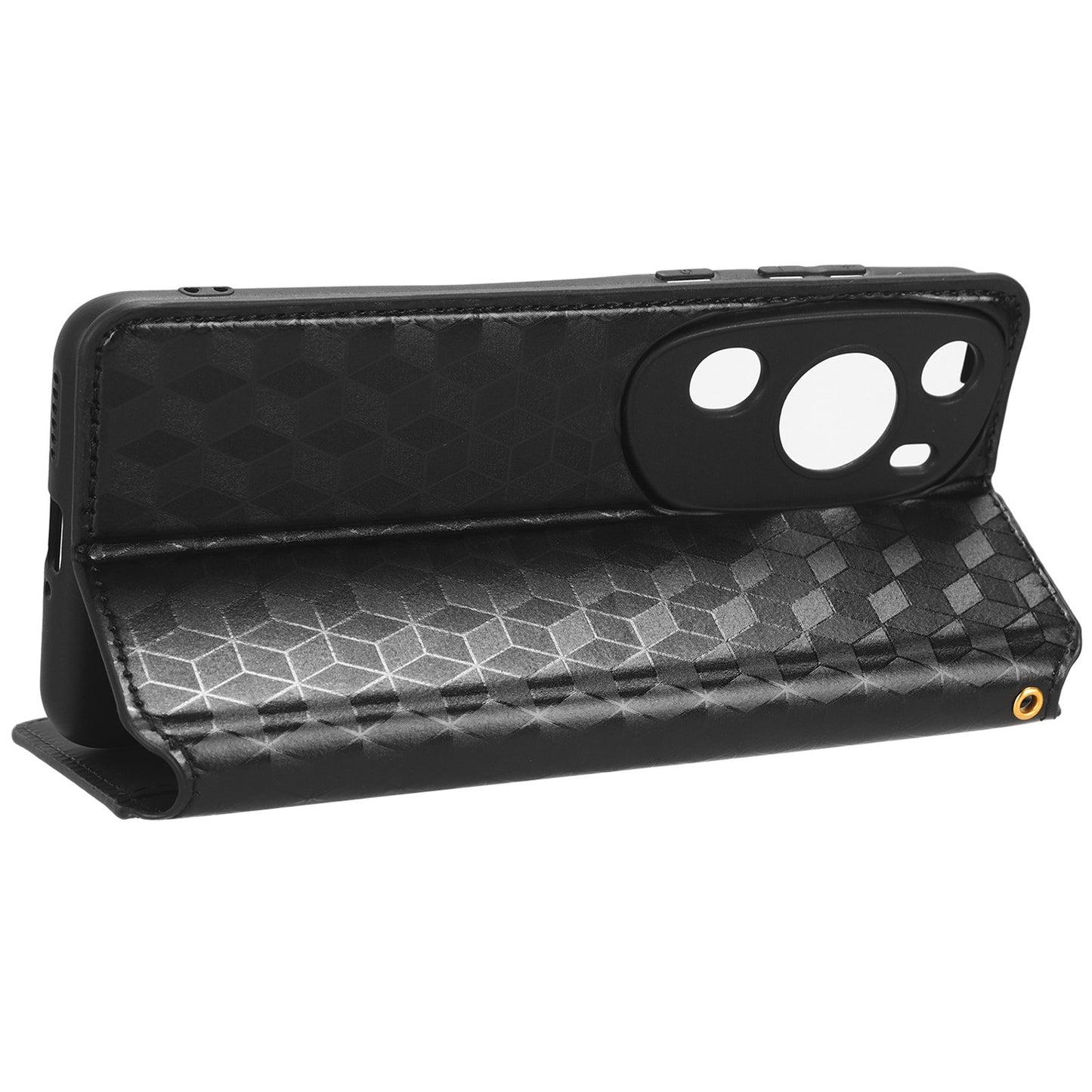 Phone Case for Huawei P60 Art Foldable Stand Wallet PU Leather Rhombus Imprinted Cover