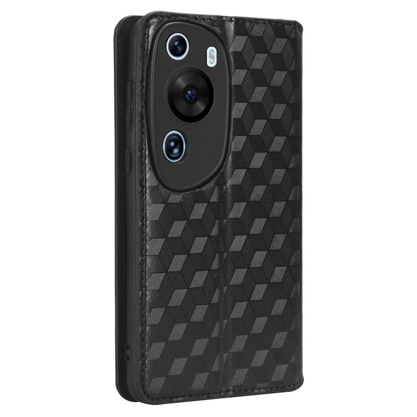 Phone Case for Huawei P60 Art Foldable Stand Wallet PU Leather Rhombus Imprinted Cover