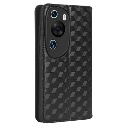 Phone Case for Huawei P60 Art Foldable Stand Wallet PU Leather Rhombus Imprinted Cover