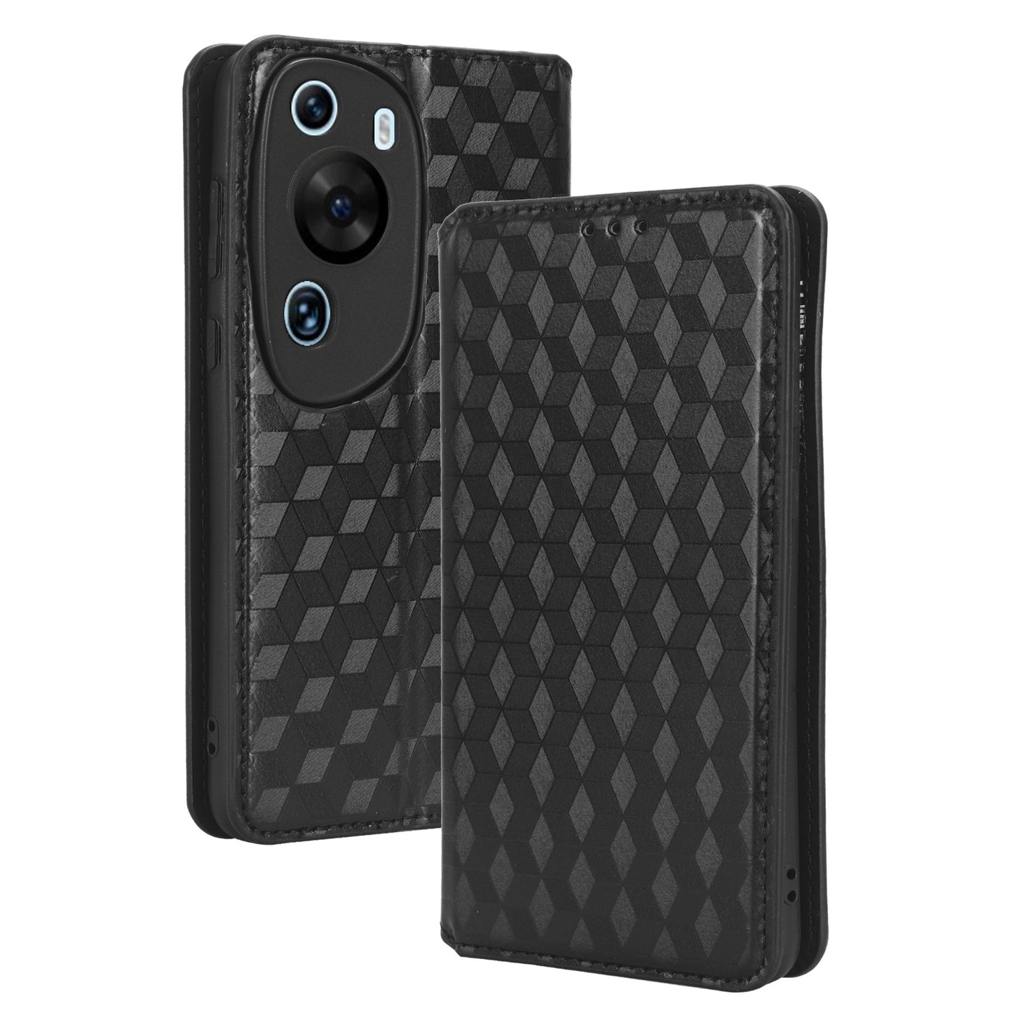 Phone Case for Huawei P60 Art Foldable Stand Wallet PU Leather Rhombus Imprinted Cover