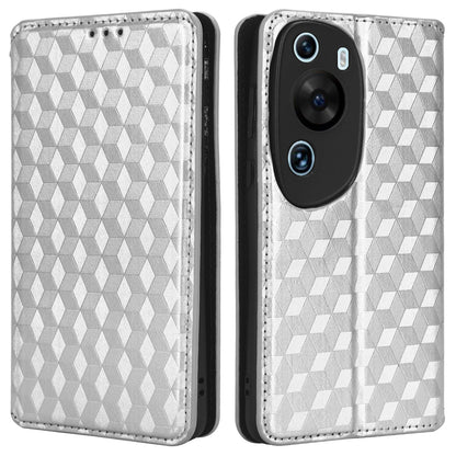 Phone Case for Huawei P60 Art Foldable Stand Wallet PU Leather Rhombus Imprinted Cover