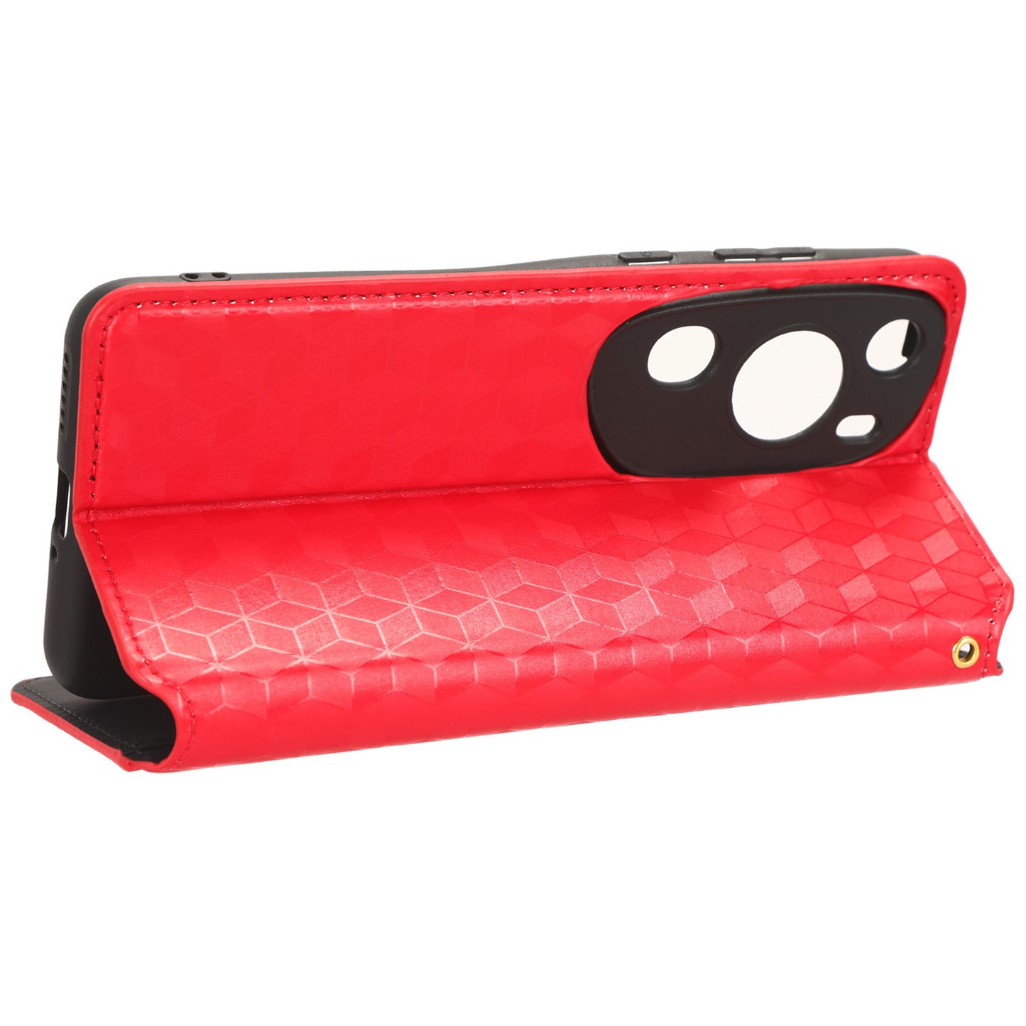 Phone Case for Huawei P60 Art Foldable Stand Wallet PU Leather Rhombus Imprinted Cover