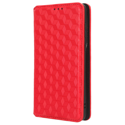 Phone Case for Huawei P60 Art Foldable Stand Wallet PU Leather Rhombus Imprinted Cover