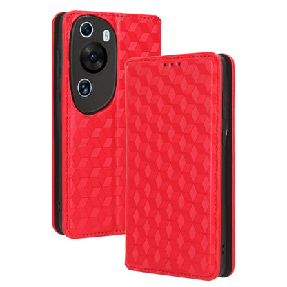 Phone Case for Huawei P60 Art Foldable Stand Wallet PU Leather Rhombus Imprinted Cover