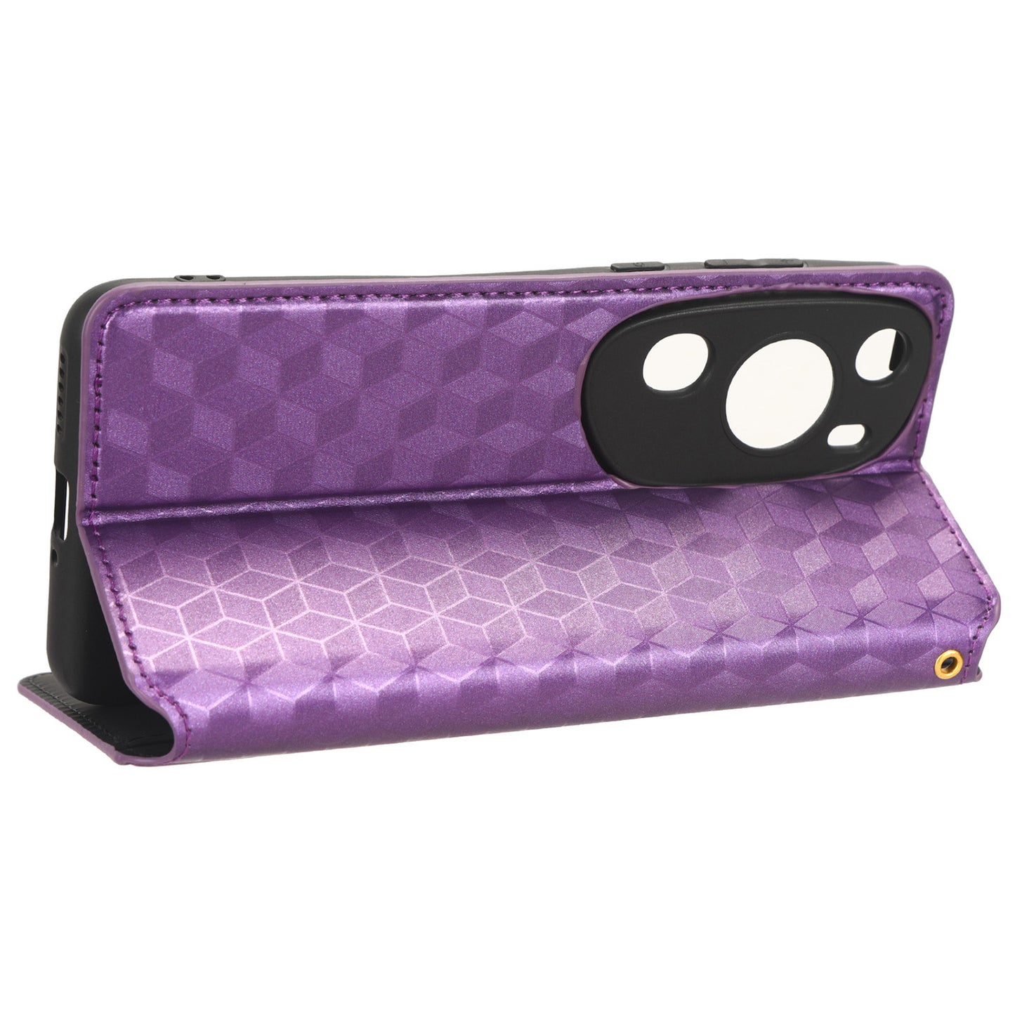 Phone Case for Huawei P60 Art Foldable Stand Wallet PU Leather Rhombus Imprinted Cover