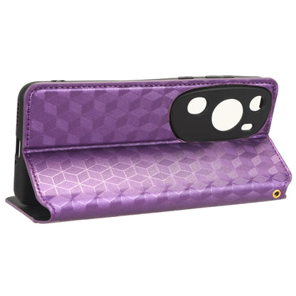 Phone Case for Huawei P60 Art Foldable Stand Wallet PU Leather Rhombus Imprinted Cover