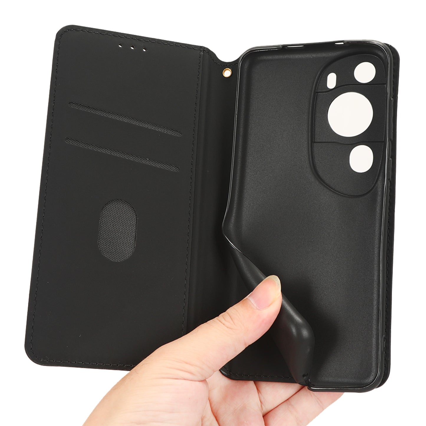 Phone Case for Huawei P60 Art Foldable Stand Wallet PU Leather Rhombus Imprinted Cover