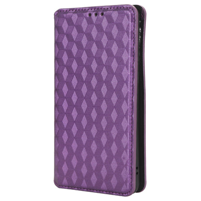 Phone Case for Huawei P60 Art Foldable Stand Wallet PU Leather Rhombus Imprinted Cover