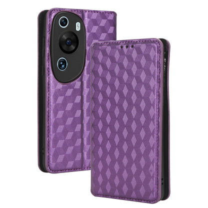 Phone Case for Huawei P60 Art Foldable Stand Wallet PU Leather Rhombus Imprinted Cover