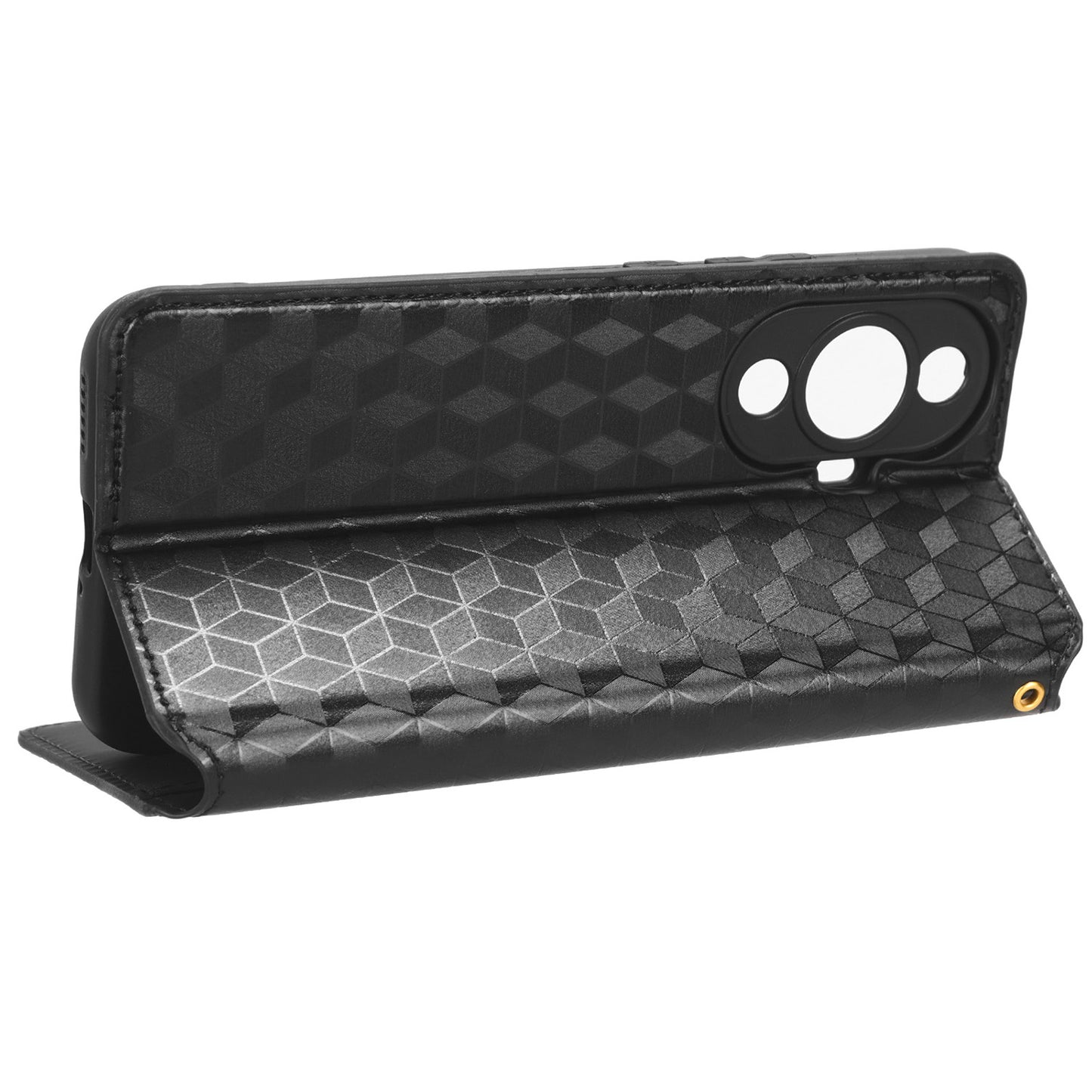 Phone Case for Huawei nova 11 Stand Wallet Shockproof PU Leather Rhombus Imprinted Cover