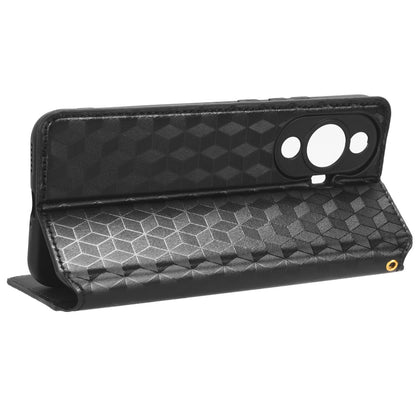Phone Case for Huawei nova 11 Stand Wallet Shockproof PU Leather Rhombus Imprinted Cover
