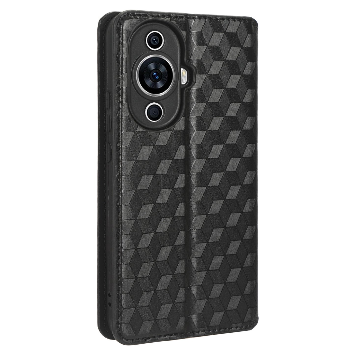 Phone Case for Huawei nova 11 Stand Wallet Shockproof PU Leather Rhombus Imprinted Cover