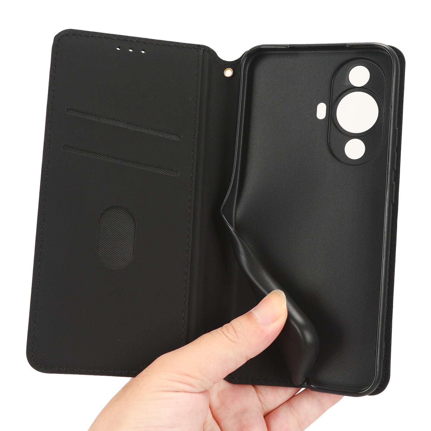 Phone Case for Huawei nova 11 Stand Wallet Shockproof PU Leather Rhombus Imprinted Cover