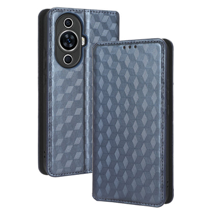 Phone Case for Huawei nova 11 Stand Wallet Shockproof PU Leather Rhombus Imprinted Cover