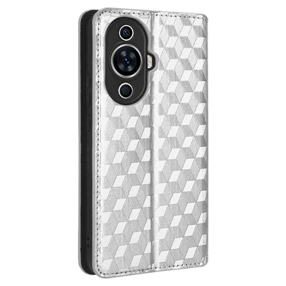 Phone Case for Huawei nova 11 Stand Wallet Shockproof PU Leather Rhombus Imprinted Cover