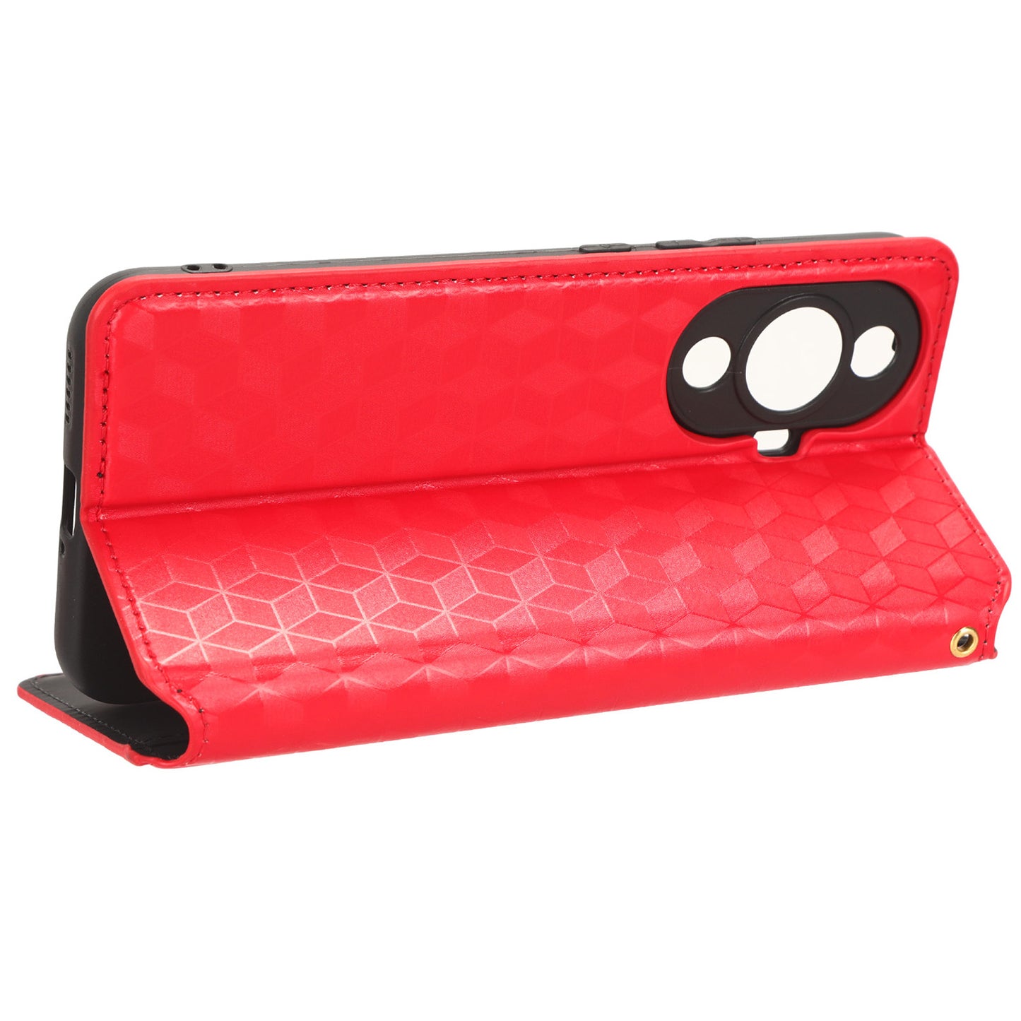 Phone Case for Huawei nova 11 Stand Wallet Shockproof PU Leather Rhombus Imprinted Cover