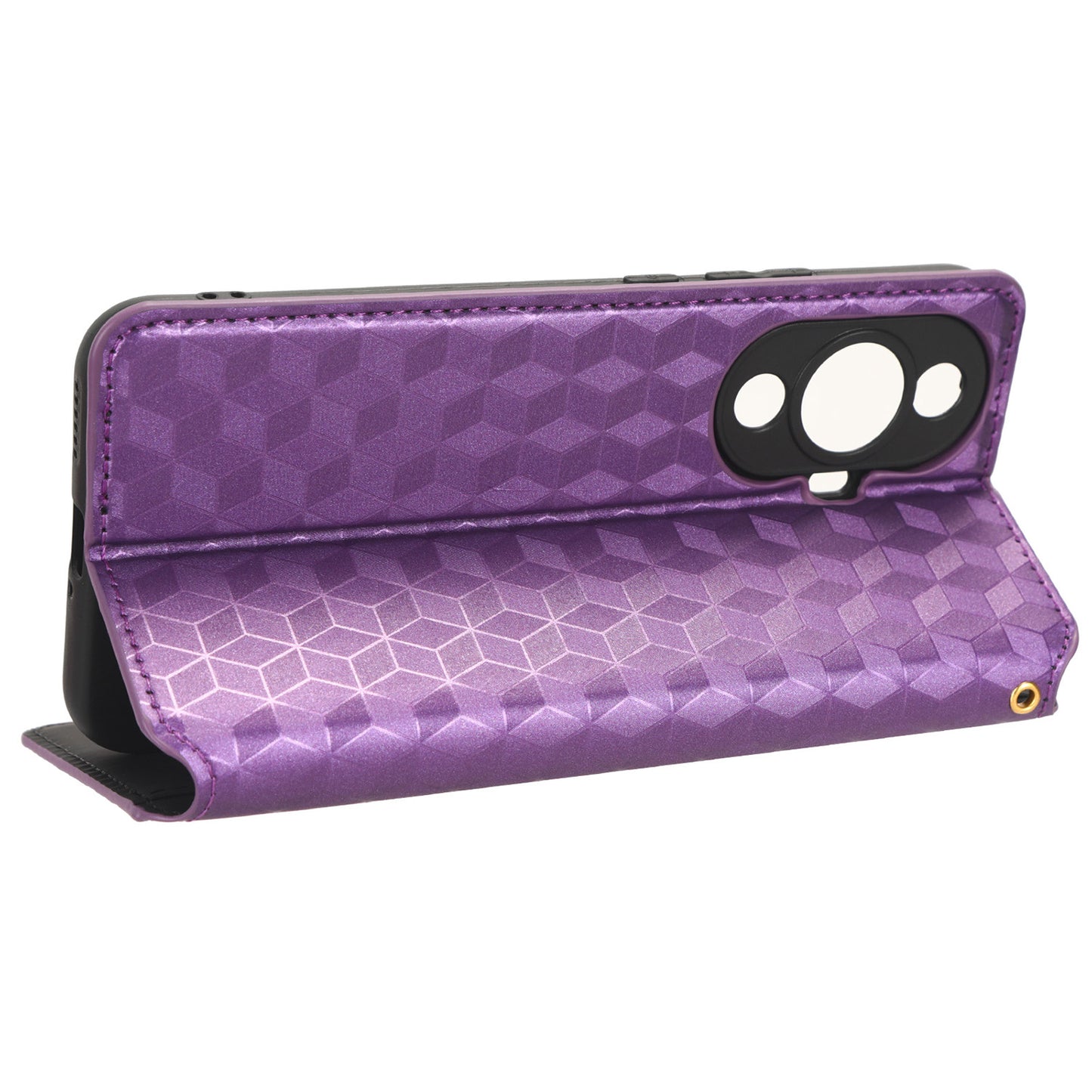Phone Case for Huawei nova 11 Stand Wallet Shockproof PU Leather Rhombus Imprinted Cover