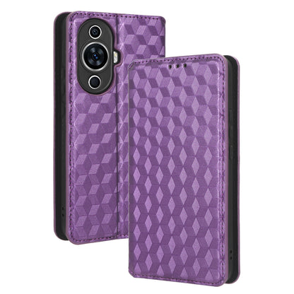 Phone Case for Huawei nova 11 Stand Wallet Shockproof PU Leather Rhombus Imprinted Cover