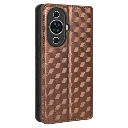 Phone Case for Huawei nova 11 Stand Wallet Shockproof PU Leather Rhombus Imprinted Cover